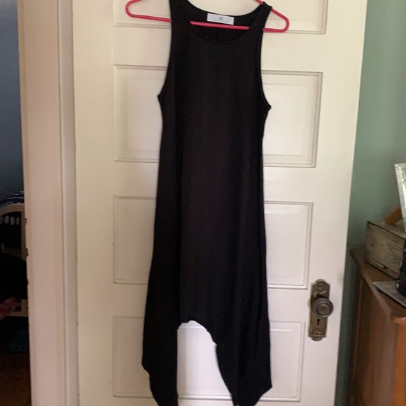 Black Asymmetrical Sleeveless Tank Dress - Picture 4 of 4